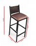 Banqueta Bistrô De Metal Estofada Encosto Ratan